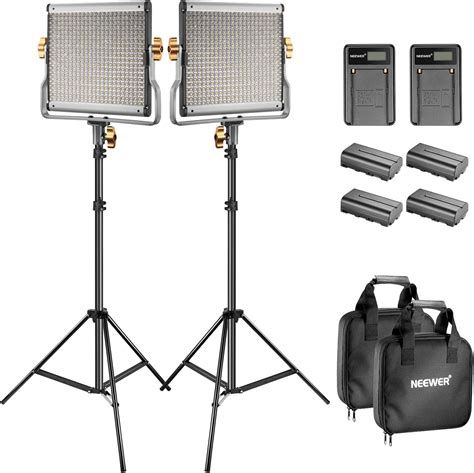 Neewer Bi Color Led 480 Video Light And Stand Kit With Battery And