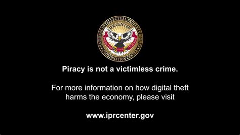Piracy Is Not A Victimless Crime Warning D P Hd