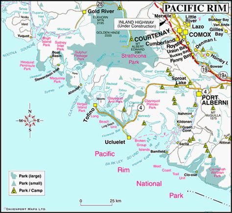 Map Of The Pacific Rim West Coast Vancouver Island British Columbia