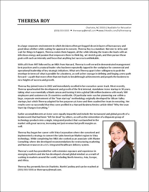 Autobiography Sample For Work Master Of Template Document