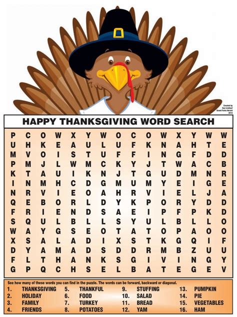 Thanksgiving Puzzles Printable Free Printable Word Searches