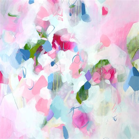 Pink And White Abstract Canvas Print Large Abstract Giclee Etsy