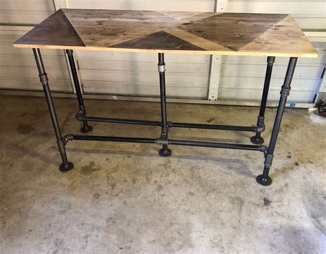 Industrial Pipe Table Base Bar Height Diy Parts Kit 34 Pipe X 40 Tall