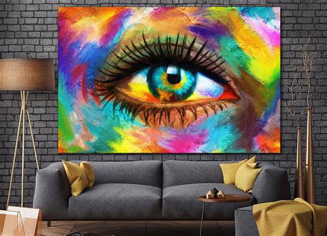 Abstract Eye Canvas Print Colorful Modern Wall Art Eye Present Etsy