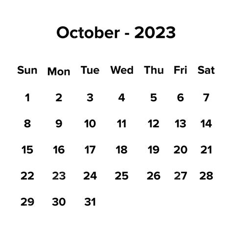 October 2023 Calender October 2023 October Calander Monthly Calendar