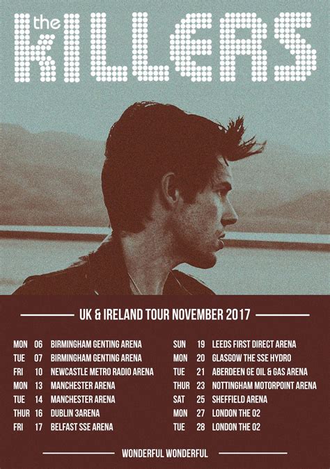 The Killers Wonderful Wonderful 2017 Uk And Ireland Tour Poster