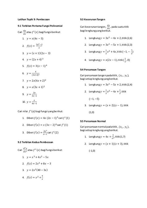Jawapan Latihan Sumatif Matematik Tambahan Tingkatan 5 Kssm