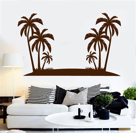 Vinyl Wall Decal Palm Trees Island Beach Style Stickers Mural Unique