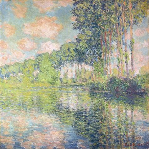 Poplars On The Epte C1891 Impressionist River Painting Print Wall Art