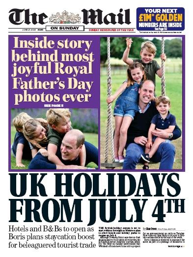 The Mail On Sunday Uk Front Page For 21 June 2020 Paperboy Online