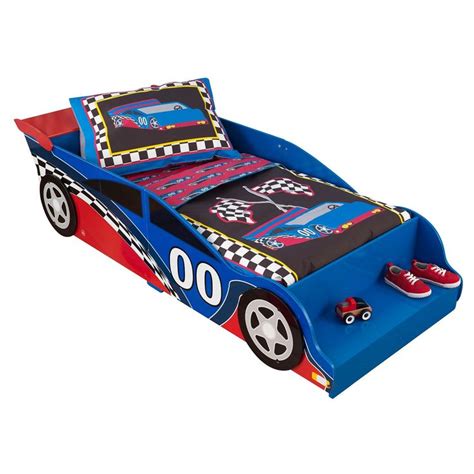 Our race car toddler bed makes the transition from a crib to a regular bed as easy as possible. Amazon.com: KidKraft Toddler Racecar Bedding Set (4-Piece ...