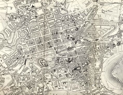 Edinburgh Map 1870 Enlarged Map Edinburgh City Maps