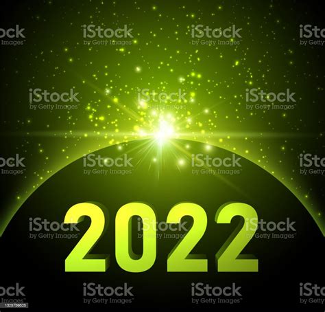 Green 2022 Sign With Green Shiny Stars Stock Illustration Download