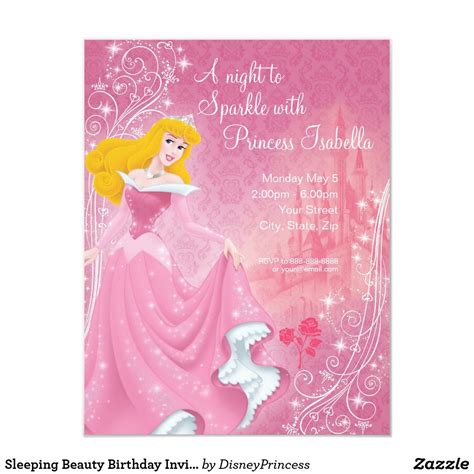 Sleeping Beauty Birthday Invitation Zazzle