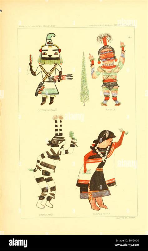 Illustrated Hopi Drawings Of Kachinas Stock Photo Alamy