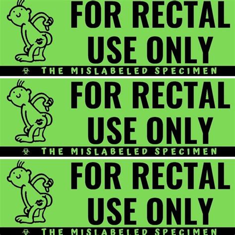 For Rectal Use Only Gag Label Stickers 1 X 2625 Fluorescent Stickers