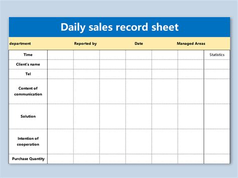 Template For Sales Record The Templates Art