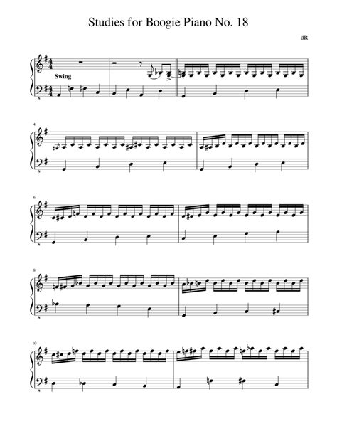 Studies For Boogie Piano No 18 Sheet Music For Piano Solo
