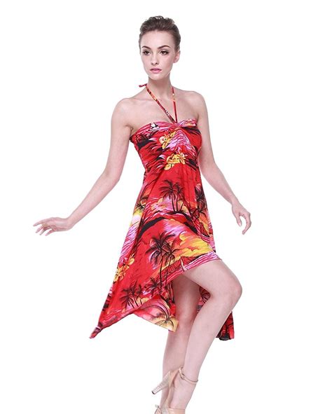 women s clothing dresses casual tropical group women s hawaiian butterfly dress sunset red