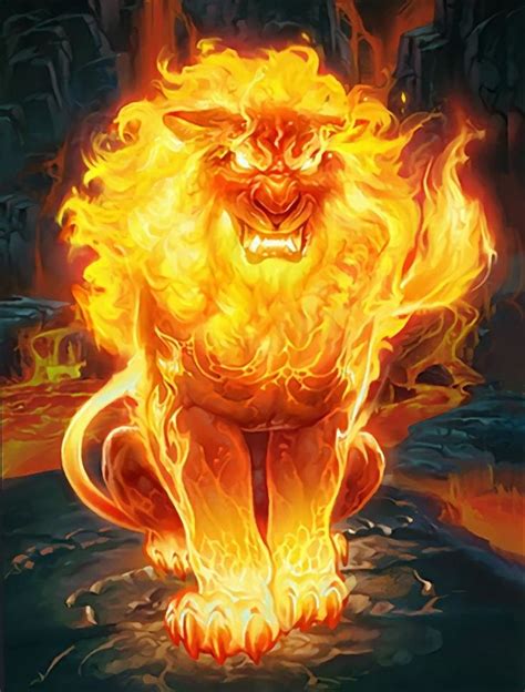 Druid Of The Flame Firecat Form Hearthstone Wiki Lion Art