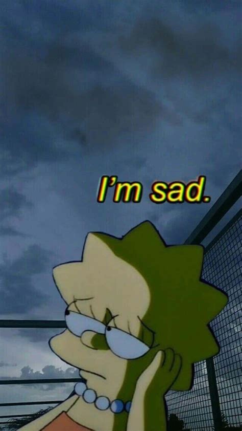 Download Sad Lisa Simpson On A Cloudy Day Wallpaper