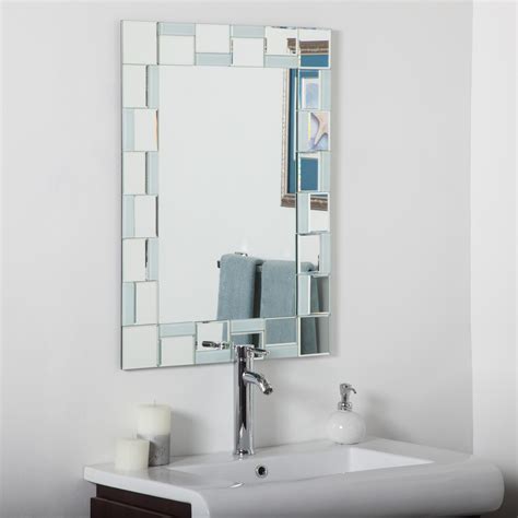 Modern bathroom mirror edge and sizes. Décor Wonderland Quebec Modern Bathroom Wall Mirror - 24W ...