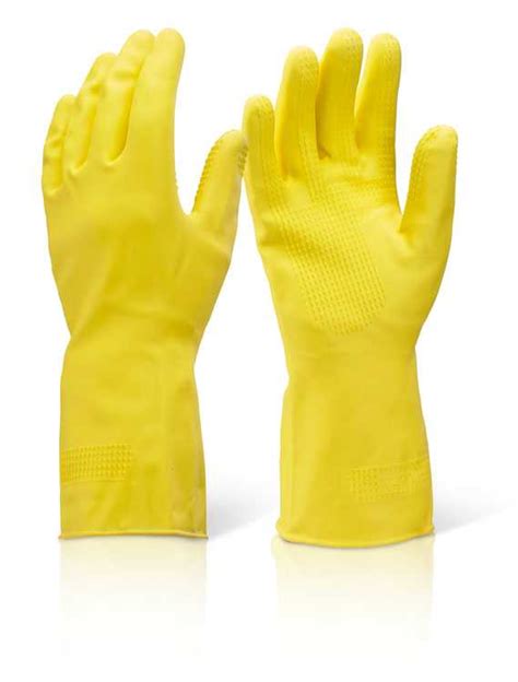 Household Heavyweight Rubber Gloves Yellow Pack Of 10 Hhhw Ppe Stores