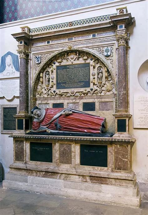 in the south choir aisle is the tomb of the eminent judge thomas owen his reclining effigy is