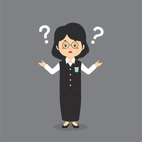 Confused Teacher With Question Marks Vector Art At Vecteezy