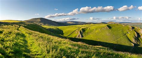 Desktop Wallpapers England Panorama Derbyshire Nature Hill