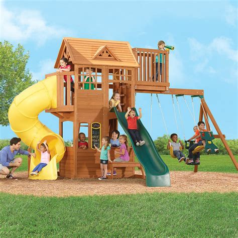 Bayfield Retreat Wood Gymset Contemporary Kids Playsets And Swing