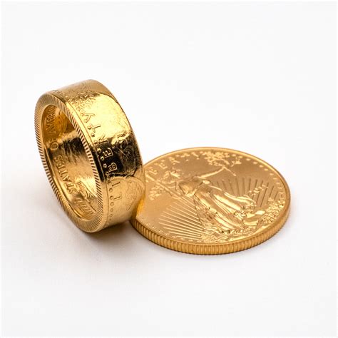 1 Oz American Gold Eagle Coin Ring Silver State Foundry