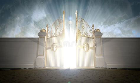 Heavens Gates Opening A Depiction Of The Pearly Gates Of Heaven