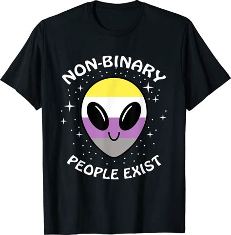 Non Binary People Exist Nonbinary Pride T Shirt Uk Clothing