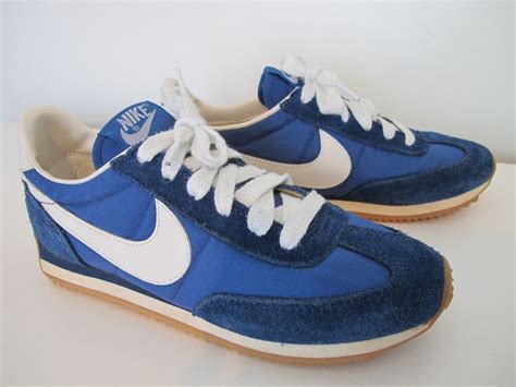 Vintage Blue And White Leather Nike Swoosh Running Sneakers