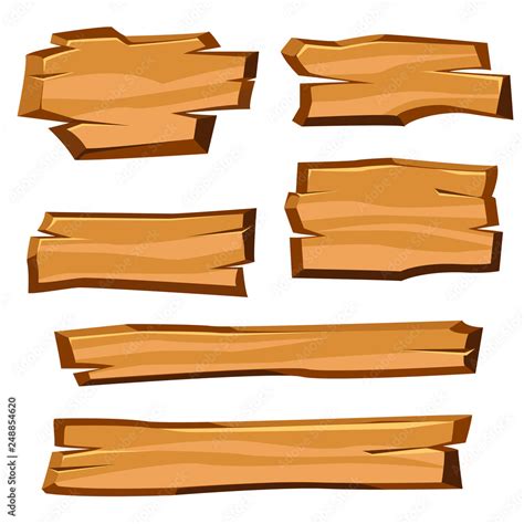 Cartoon Wood Planks On A White Background Stock Vector Adobe Stock
