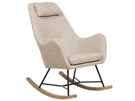 Fabric Rocking Chair Light Beige Arrie Uk