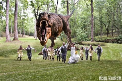 Connect with a photographer instantly! T-Rex wedding photo - I LOVE DINOSAURS - this will be in my wedding photographer contract ...