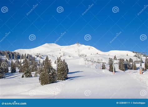 Skiing Slope Stock Image Image Of Landscape Holiday 32848111