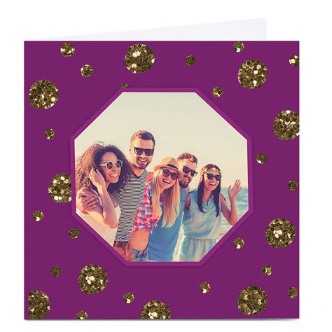 Buy Photo Card Purple Gold Glitter Polka Dots For Gbp 279 Card