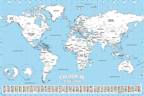 Mapa świata Do Kolorowanka Sl