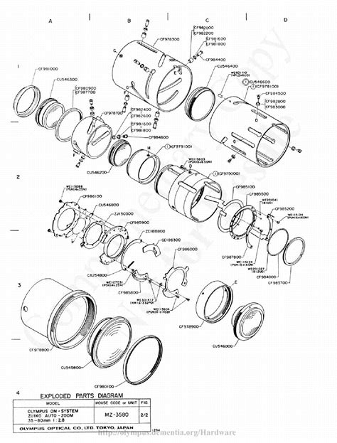 Olympus 35 80mm F28 Exploded Parts Diagram Service Manual Download