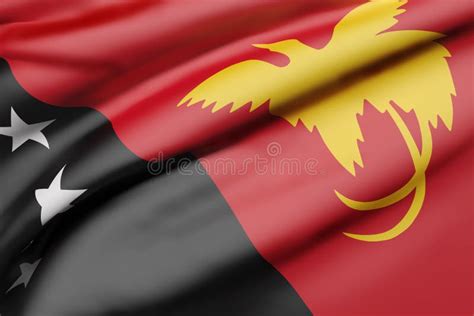 Independent State Of Papua New Guinea Flag Stock Illustration