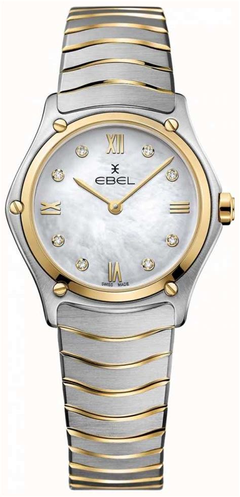Ebel Womens Sport Classic Diamond Mother Of Pearl Dial Two Tone