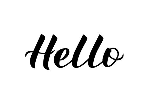 Hello Calligraphy Lettering Isolated On White Hand Drawn Typography