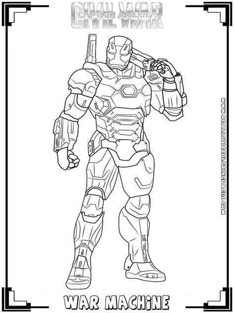 avengers war machine coloring pages
