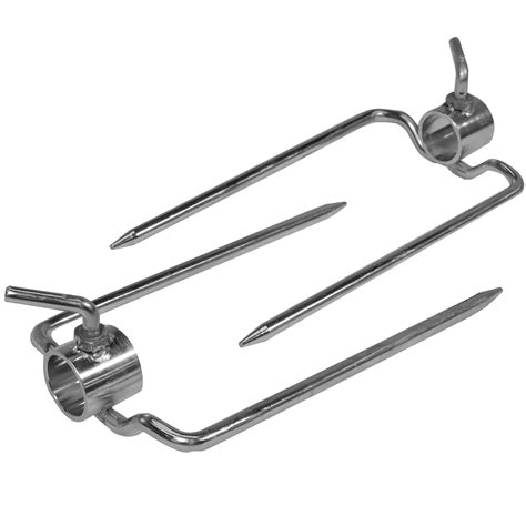 Titan Outdoors Pair Of Rotisserie Forks For 1 Round Spit Rod Shoulder