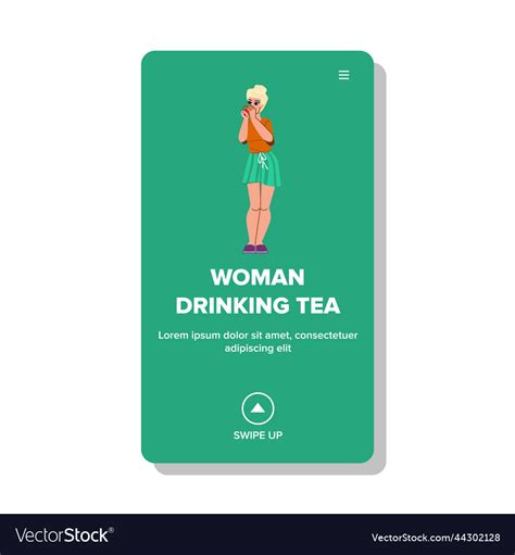 Woman Drinking Tea Royalty Free Vector Image Vectorstock