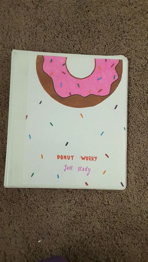 Very Cute Donut Binder Cover Design For School Binder Covers Diy