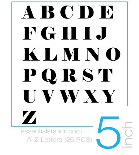 A Z Alphabet Stencil Set 5 Letters 26pcs In 2020 Alphabet